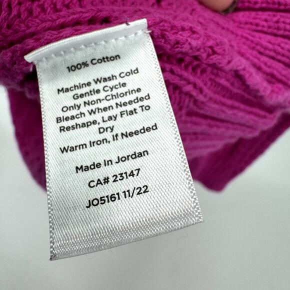 Talbots Sweater Womens Medium Pink Open Pointelle Knit Long Sleeve Pullover - Picture 5 of 6